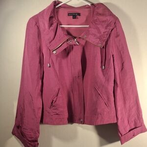 Lafayette 148 New York Women's 3/4 Length Sleeve Fuchsia Cropped Jacket